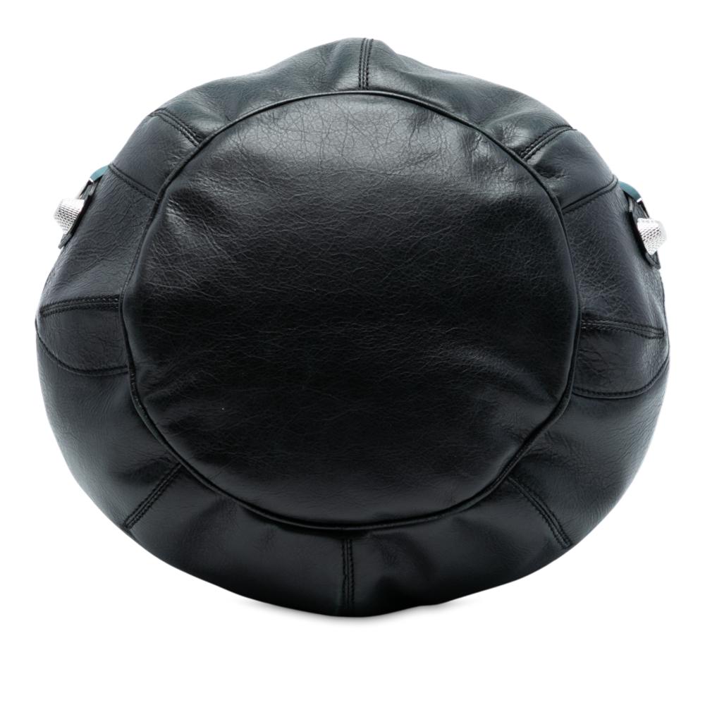 Balenciaga AB Balenciaga Black Lambskin Leather Leather Lambskin Motocross Giant 21 Pompon Bag Italy