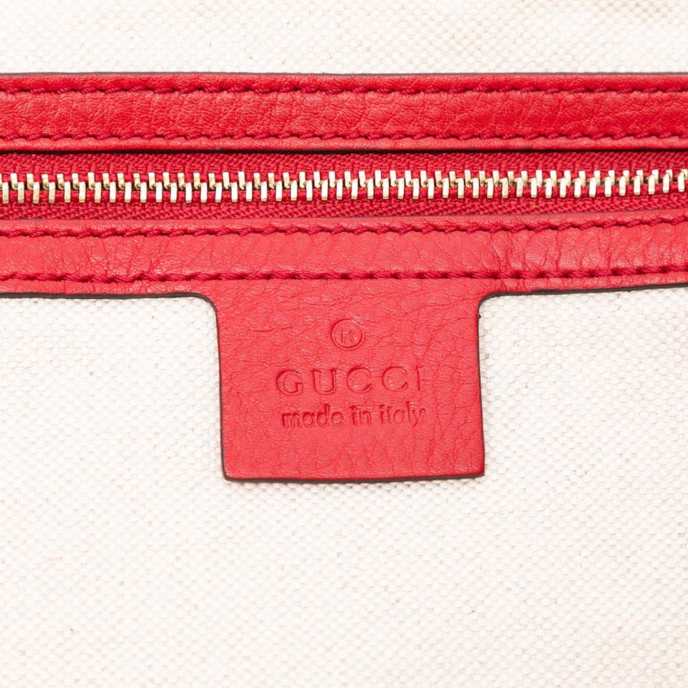 Gucci B Gucci Red Calf Leather Large Soho Working Tote Italy
