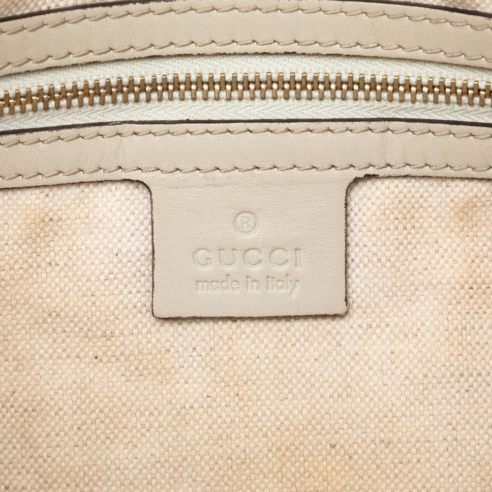 Gucci B Gucci Brown Beige Canvas Fabric GG Web Mayfair Crossbody Italy