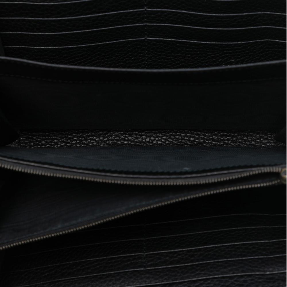 Gucci AB Gucci Black Calf Leather GG Marmont Wallet on Chain Italy