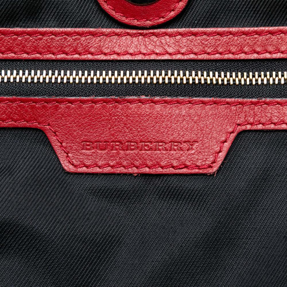 Burberry B Burberry Brown Beige Canvas Fabric Small Haymarket Check and Leather Canterbury Tote Italy