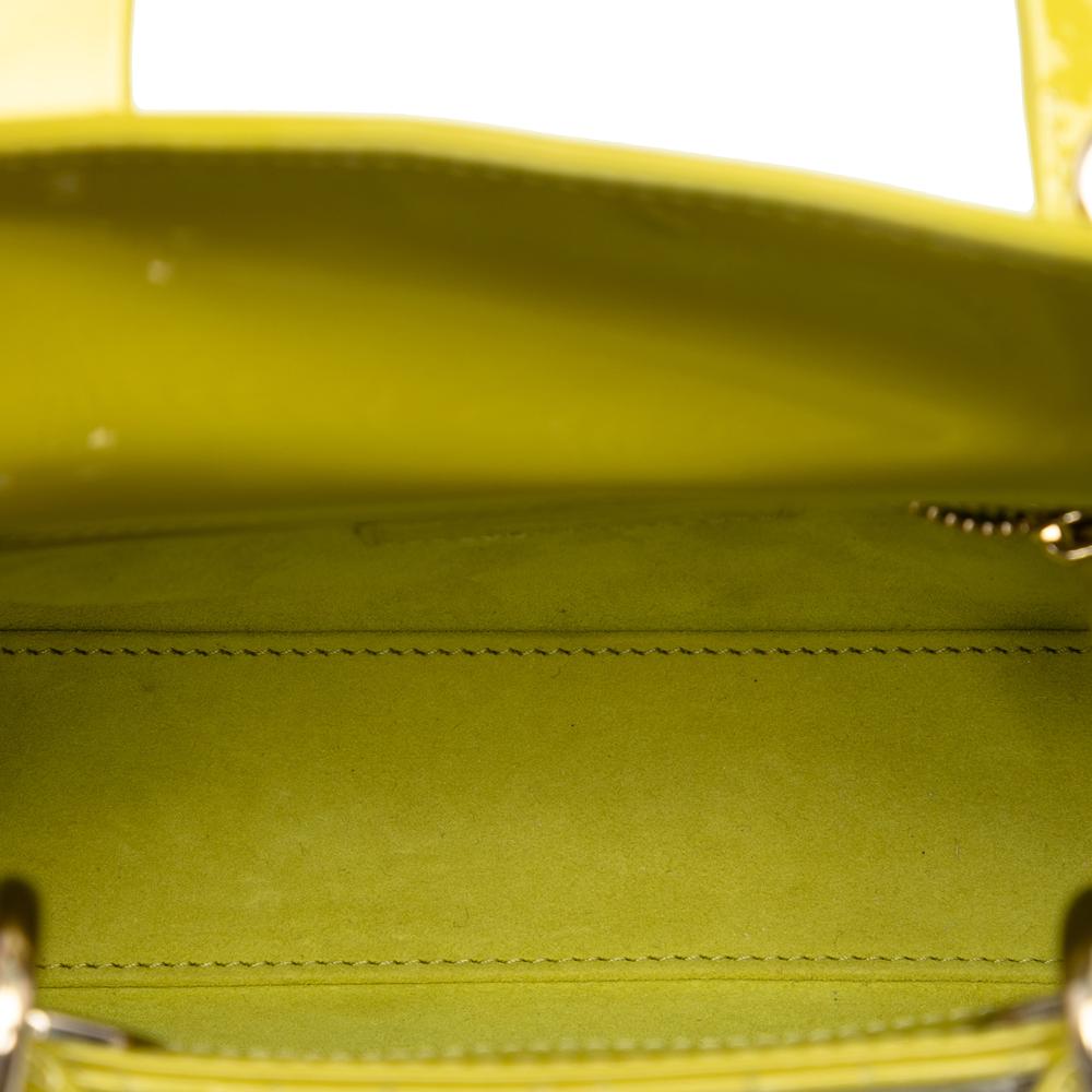 Christian Dior AB Dior Yellow Neon Yellow Patent Leather Leather Mini Patent Cannage Lady Dior Italy