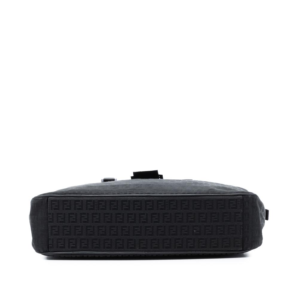 Fendi B Fendi Black Canvas Fabric Zucchino Satchel Italy