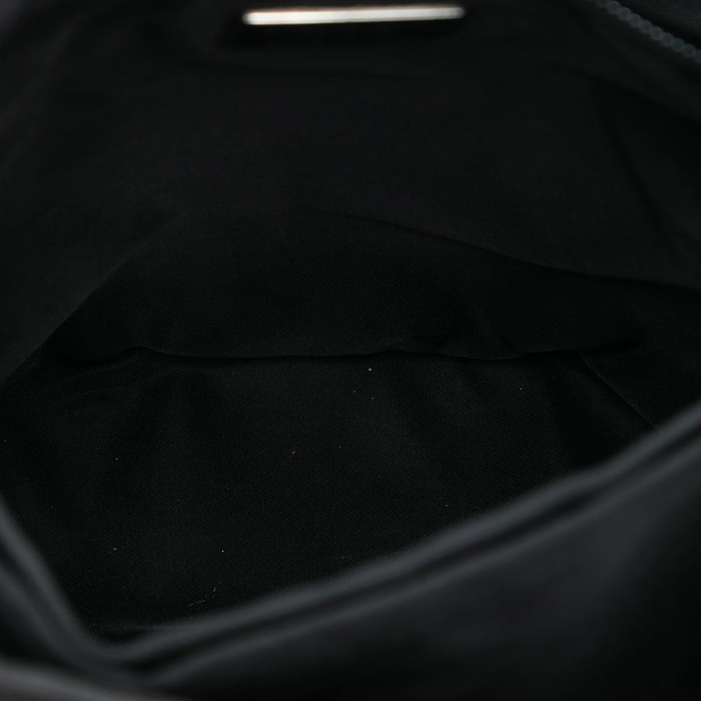 Prada B Prada Black Nylon Fabric Tessuto Acrylic Handle Bag Italy