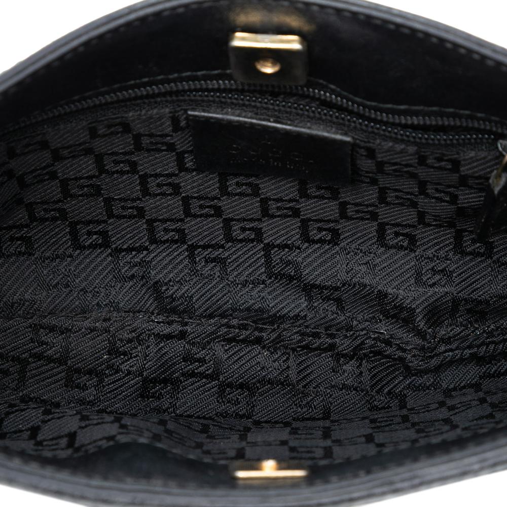 Gucci B Gucci Black Suede Leather Tiger Head Crossbody Italy