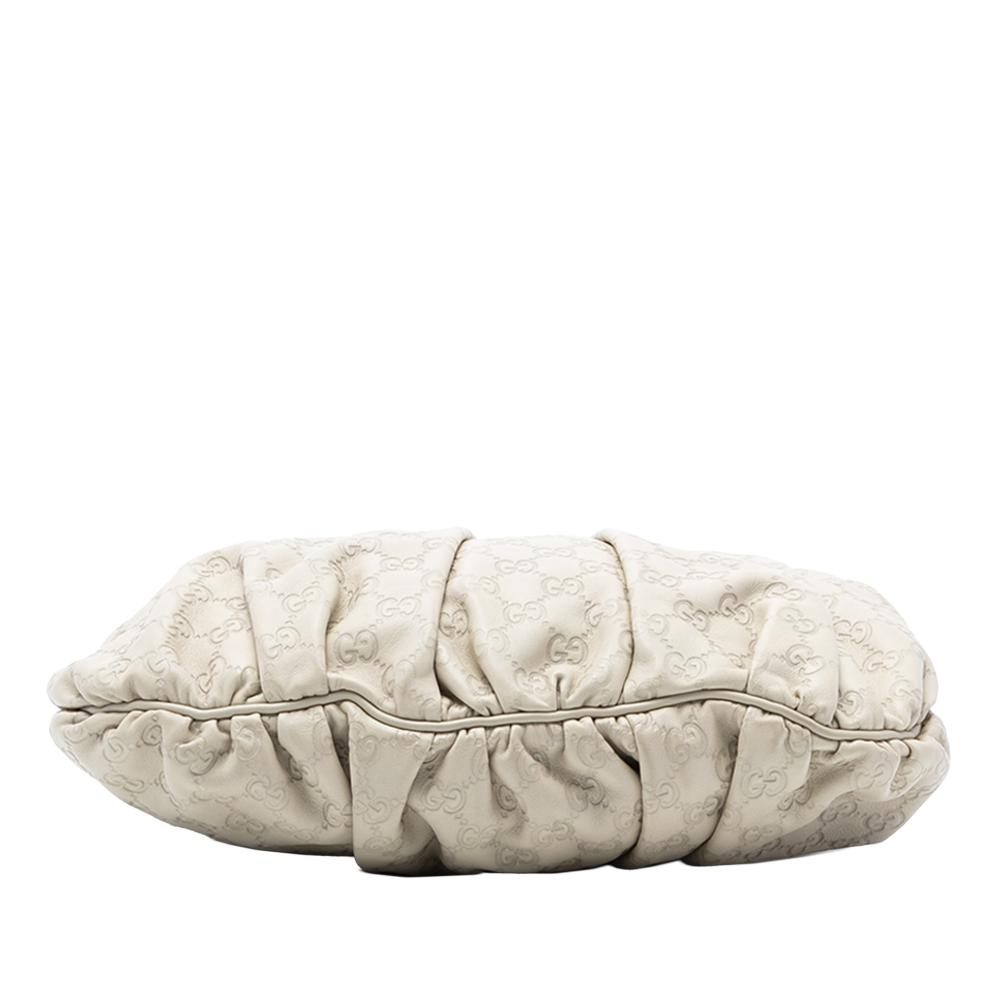 Gucci B Gucci Brown Light Beige Calf Leather Medium Guccissima Hysteria Satchel Italy