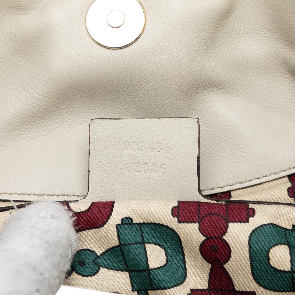 Gucci B Gucci Brown Light Beige Calf Leather Medium Guccissima Hysteria Satchel Italy