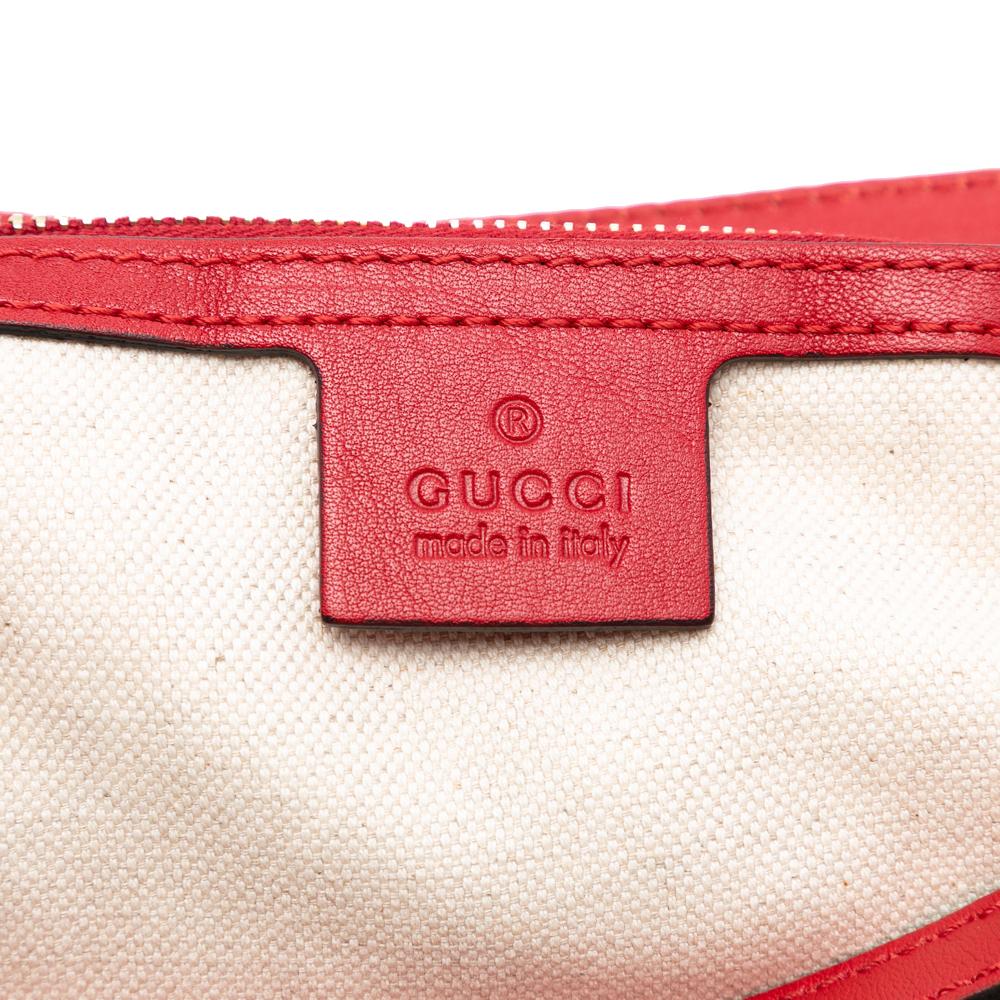 Gucci AB Gucci Brown Beige with Red Coated Canvas Fabric GG Supreme Nice Tote Italy