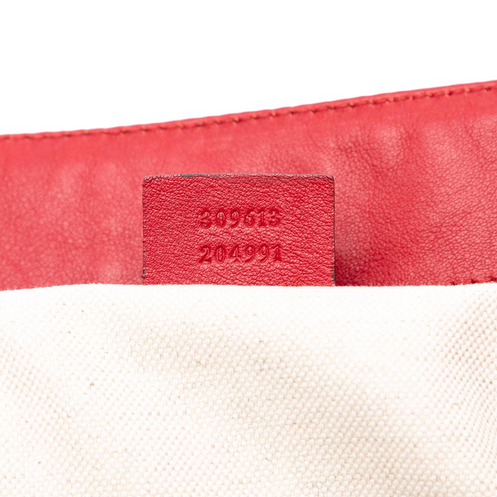 Gucci AB Gucci Brown Beige with Red Coated Canvas Fabric GG Supreme Nice Tote Italy