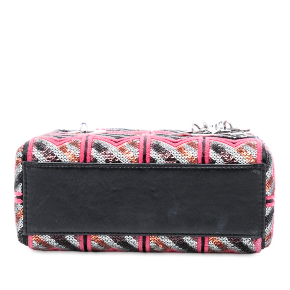 Christian Dior B Dior Pink Patent Leather Leather Mini Patent Sequined Lady Dior Italy