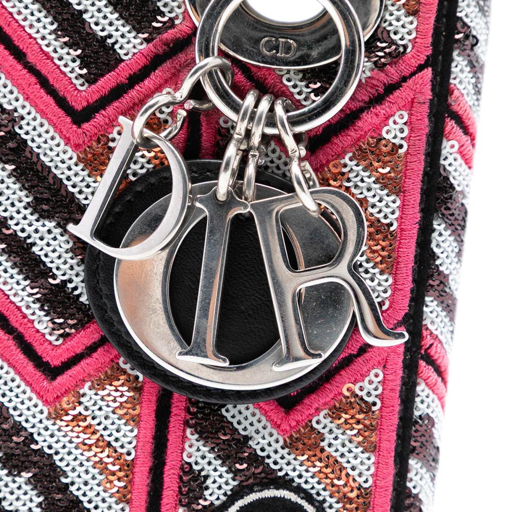 Christian Dior B Dior Pink Patent Leather Leather Mini Patent Sequined Lady Dior Italy