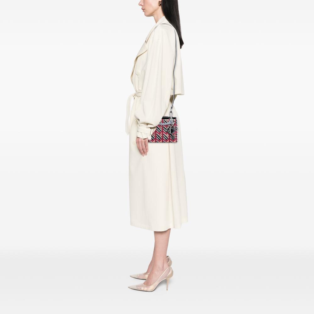 Christian Dior B Dior Pink Patent Leather Leather Mini Patent Sequined Lady Dior Italy