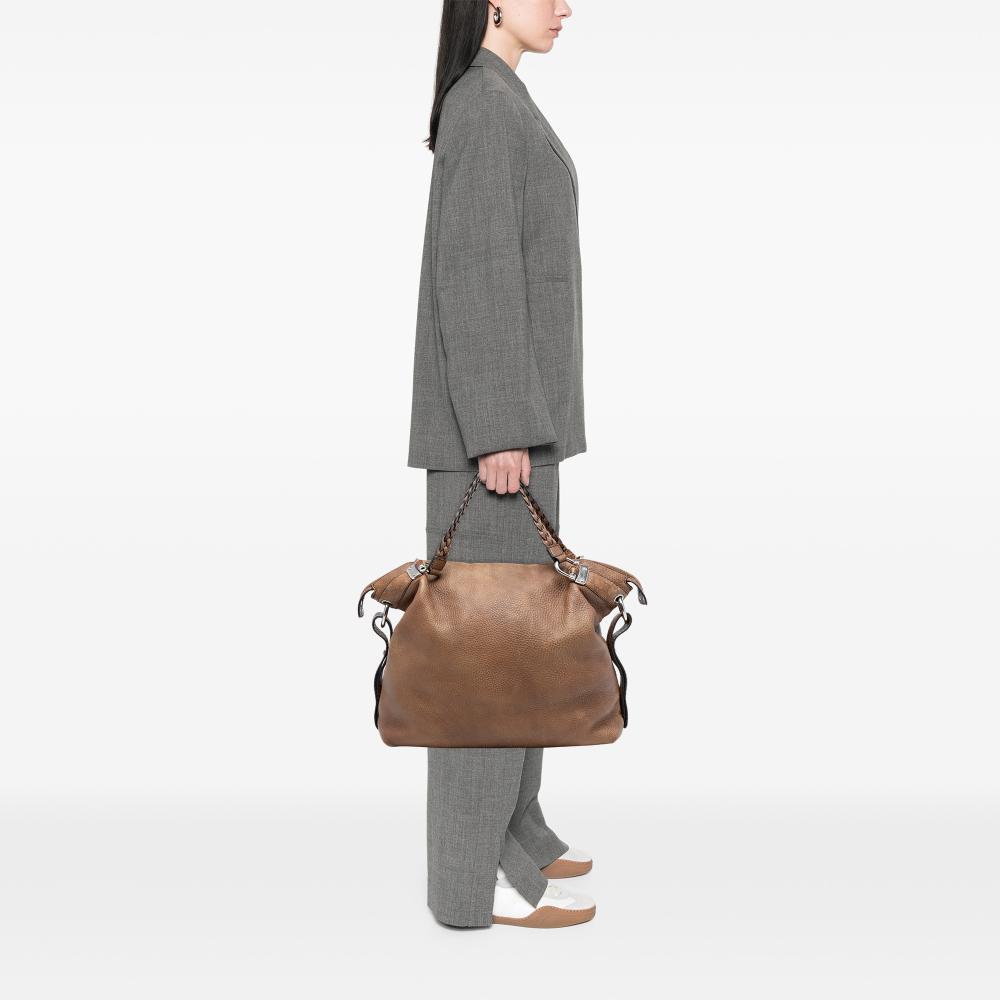 Gucci B Gucci Brown Calf Leather Large Bamboo Bar Tote Italy