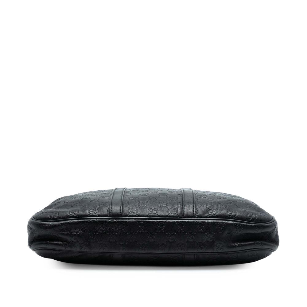 Gucci B Gucci Black Calf Leather Guccissima Business Bag Italy