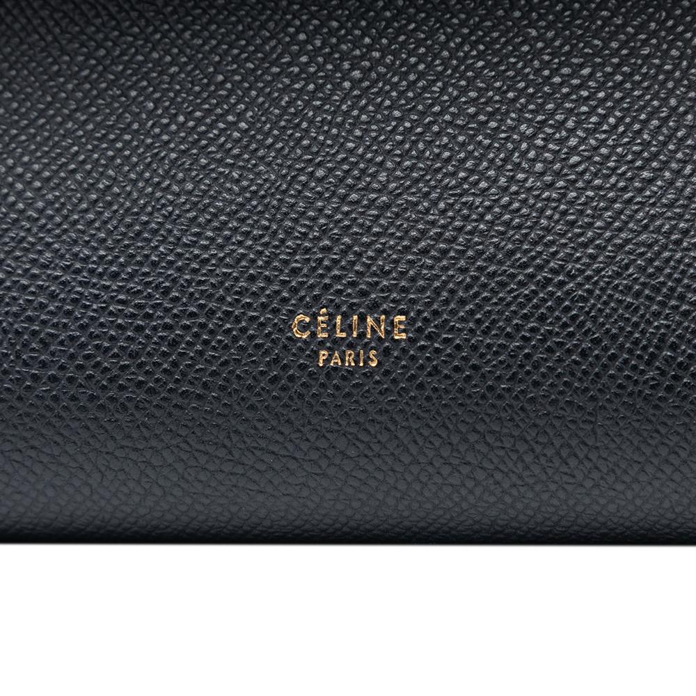 Celine AB Celine Black Calf Leather Mini Grained skin Belt Bag Italy