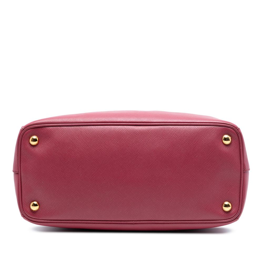 Prada B Prada Pink Saffiano Leather Small Lux Galleria Double Zip Satchel Italy