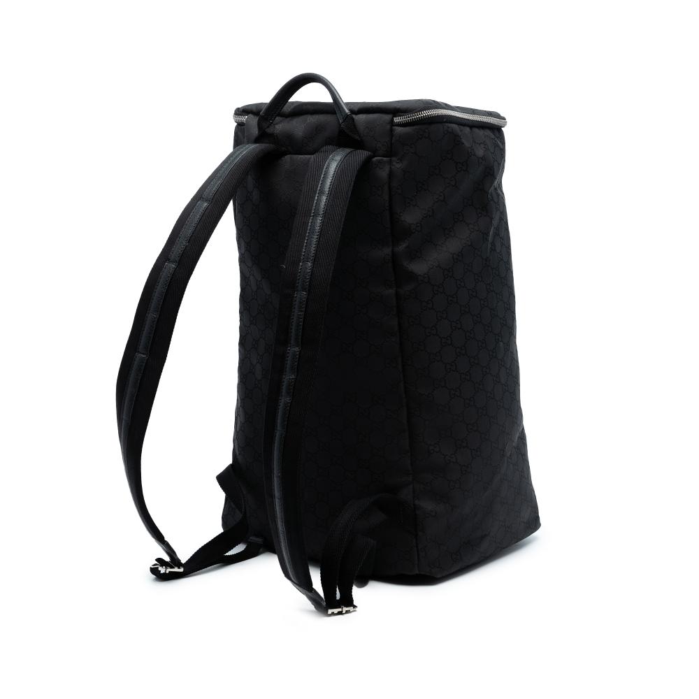 Gucci AB Gucci Black Canvas Fabric XL GG Backpack Italy