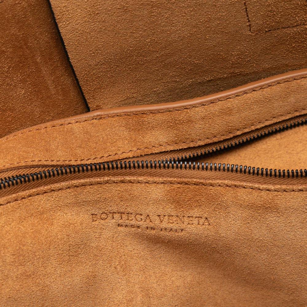 Bottega Veneta AB Bottega Veneta Black Lambskin Leather Leather Large Lambskin Maxi Intrecciato Arco Tote Italy