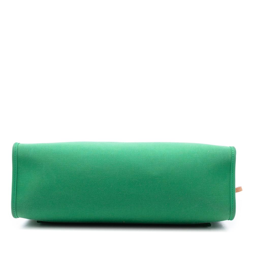 Hermès B Hermès Green with Brown Canvas Fabric Toile Herbag Zip 31 France