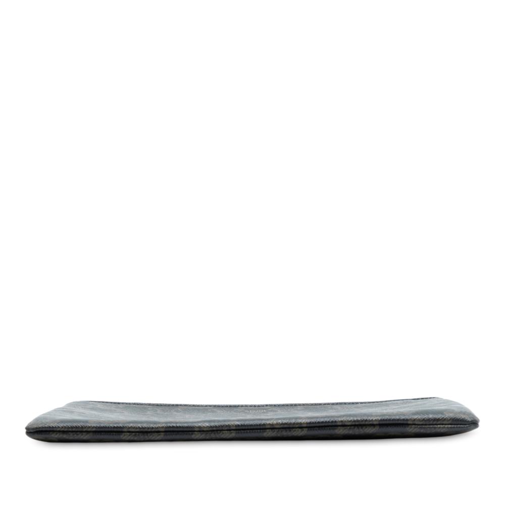 Celine AB Celine Brown Dark Brown Coated Canvas Fabric Small Triomphe Clutch Italy