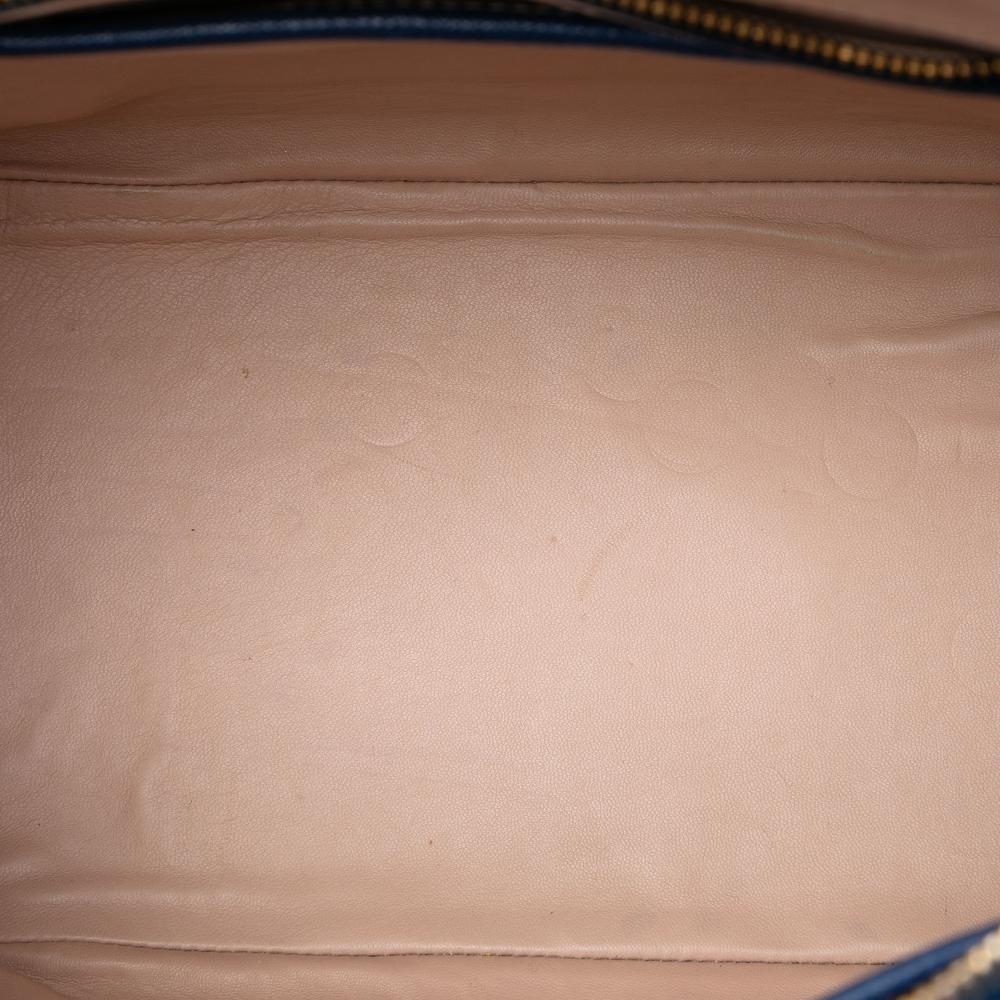 Prada B Prada Blue Dark Blue Saffiano Leather Bicolor Lux Promenade Dome Handbag Italy