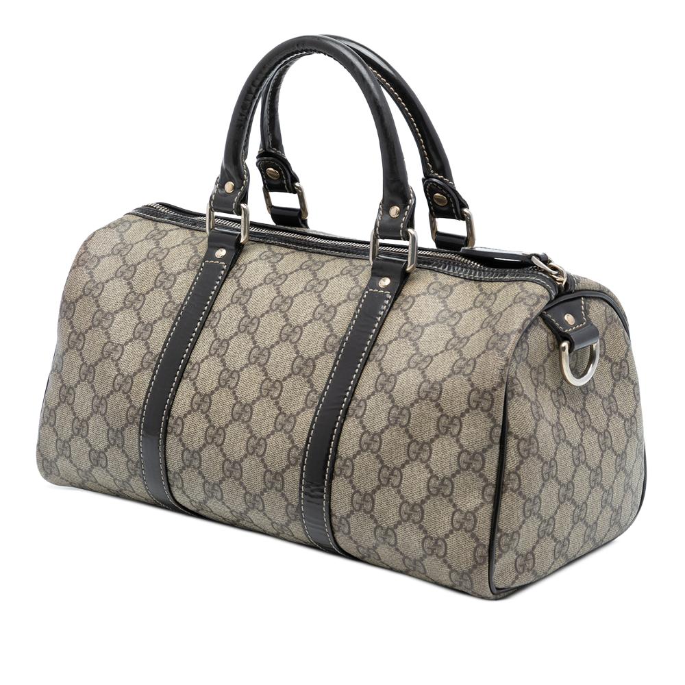 Gucci AB Gucci Brown Beige Coated Canvas Fabric GG Supreme Joy Boston Italy