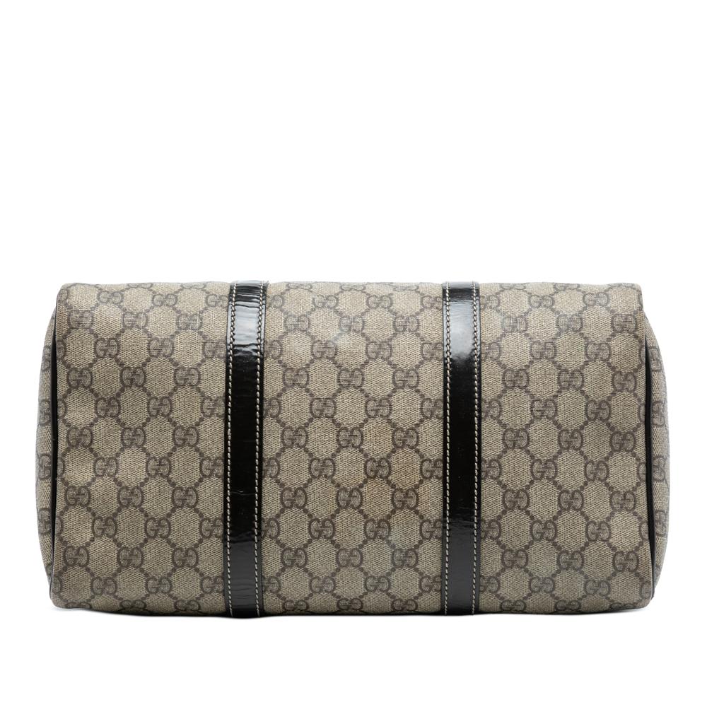 Gucci AB Gucci Brown Beige Coated Canvas Fabric GG Supreme Joy Boston Italy