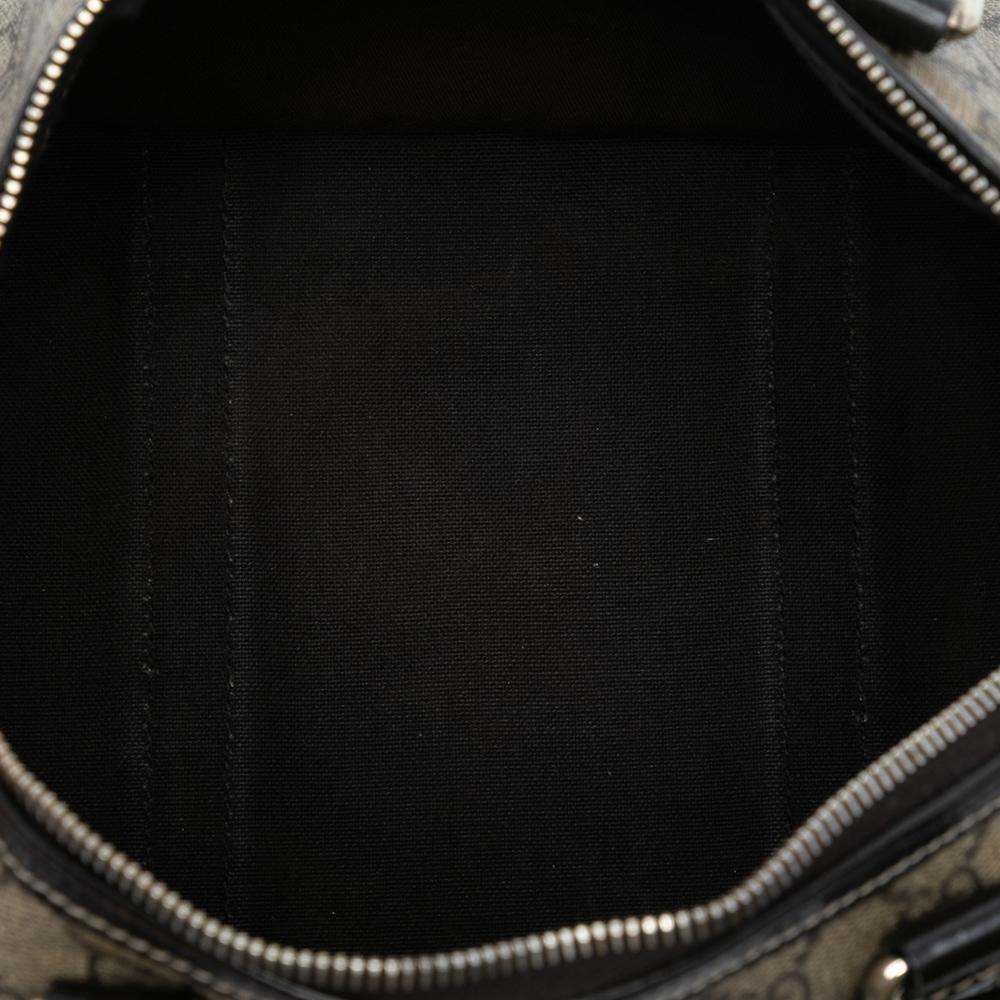 Gucci AB Gucci Brown Beige Coated Canvas Fabric GG Supreme Joy Boston Italy