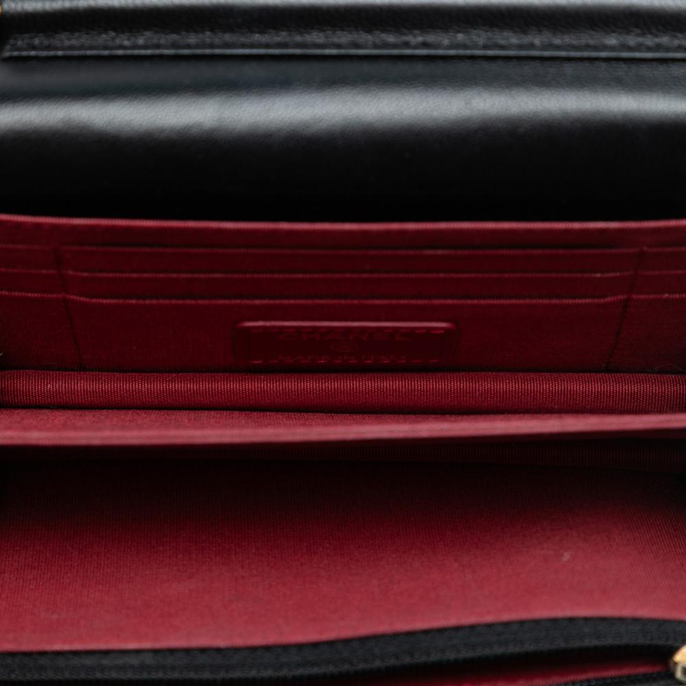 Chanel B Chanel Black Lambskin Leather Leather Lambskin Romance Wallet On Chain Italy