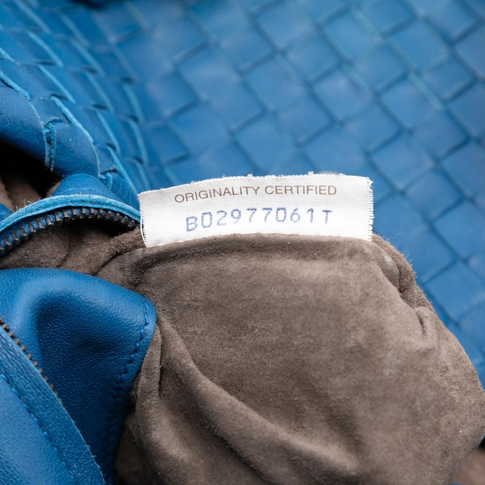Bottega Veneta B Bottega Veneta Blue Nappa Leather Leather Nappa Intrecciato Flap Satchel Italy