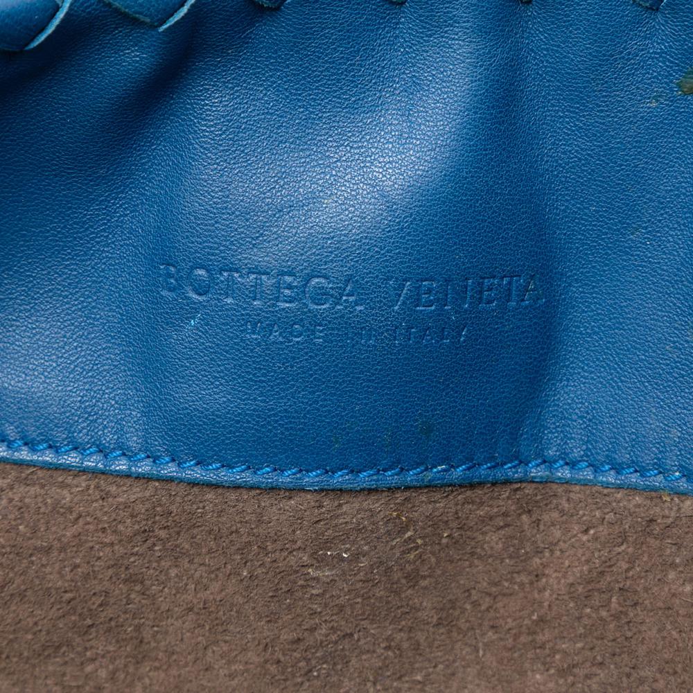 Bottega Veneta B Bottega Veneta Blue Nappa Leather Leather Nappa Intrecciato Flap Satchel Italy