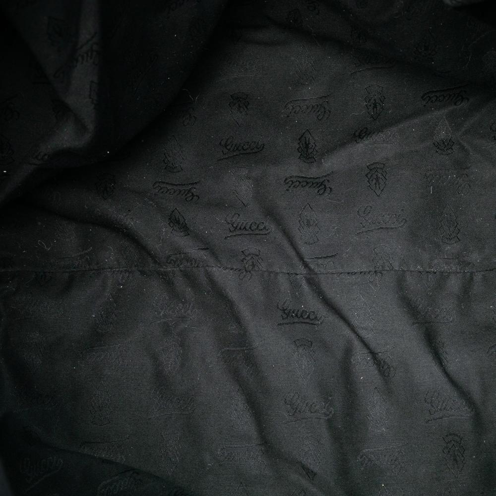 Gucci B Gucci Black Calf Leather Large Bamboo Bar Tote Italy