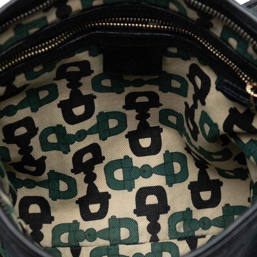 Gucci B Gucci Black Canvas Fabric GG Jolicoeur Crossbody Italy