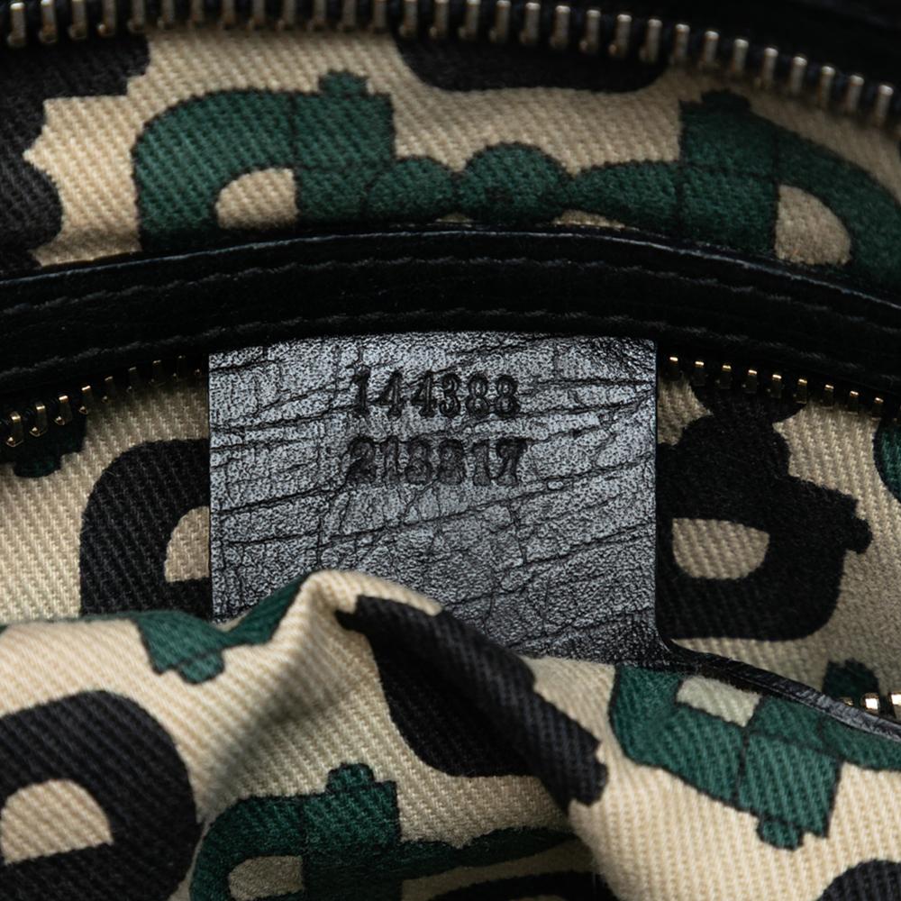 Gucci B Gucci Black Canvas Fabric GG Jolicoeur Crossbody Italy