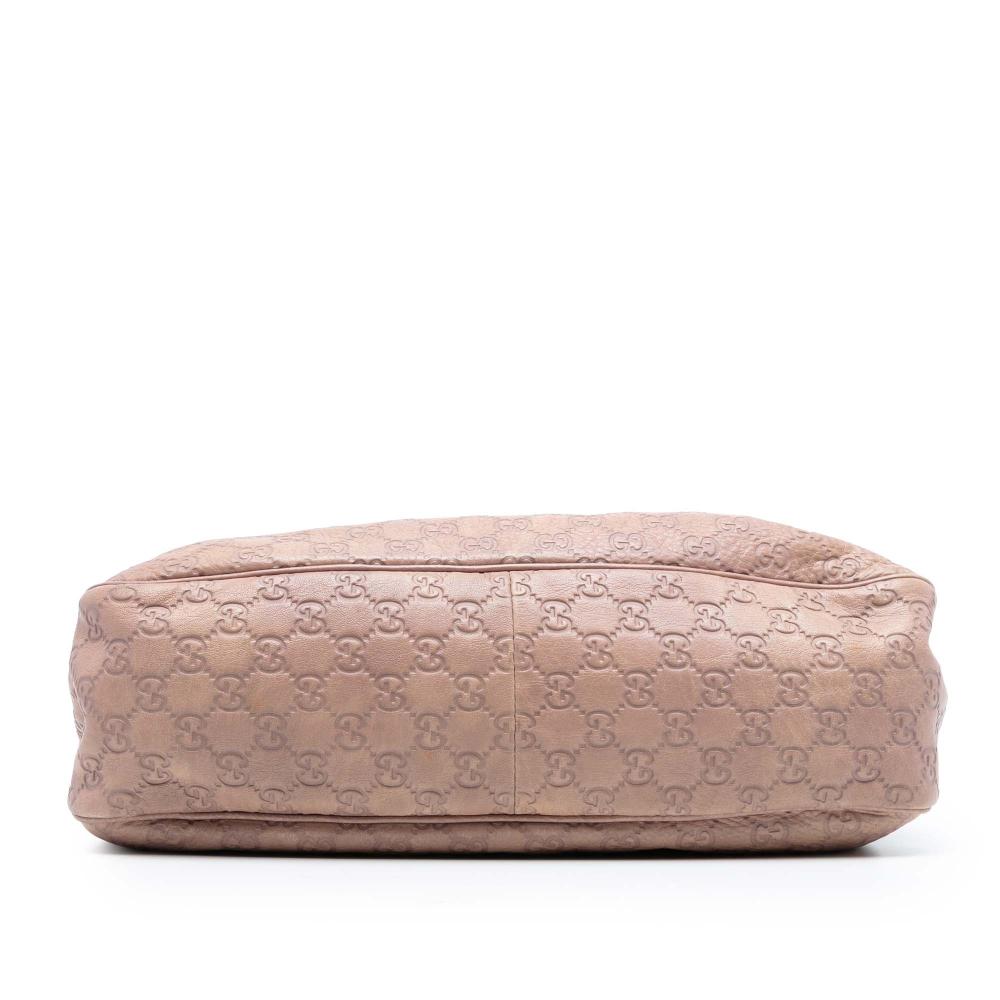 Gucci B Gucci Pink Calf Leather Guccissima Sukey Tote Italy