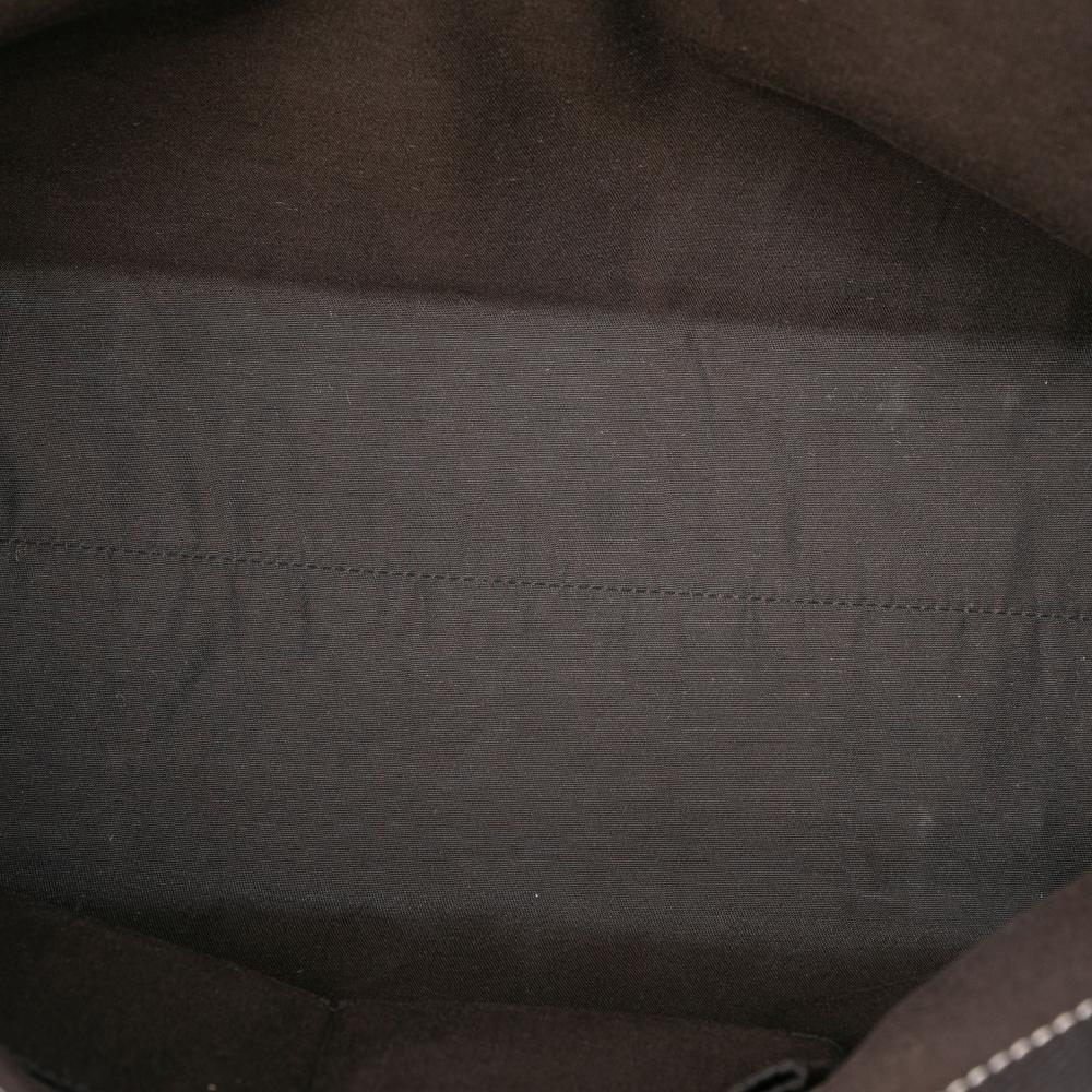 Gucci B Gucci Brown Beige Coated Canvas Fabric GG Crystal Bamboo Shopper Tote Italy