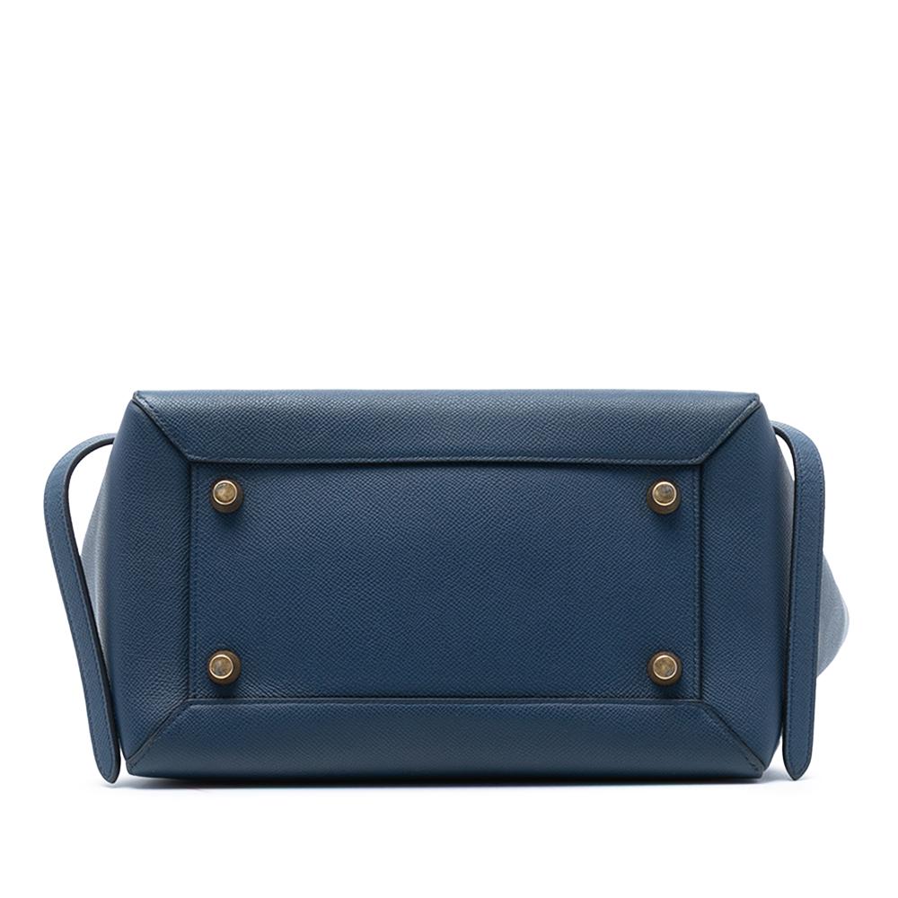 Celine B Celine Blue Calf Leather Mini Grained skin Belt Bag Italy