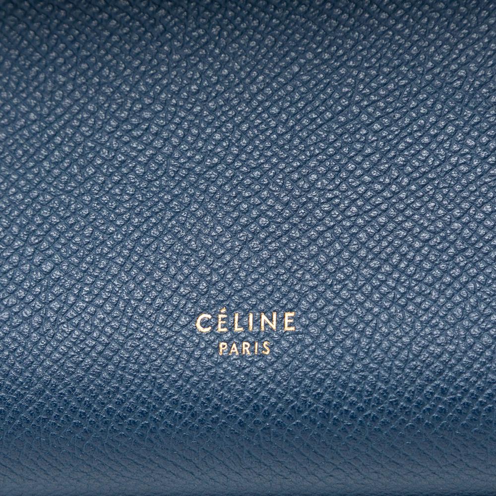 Celine B Celine Blue Calf Leather Mini Grained skin Belt Bag Italy