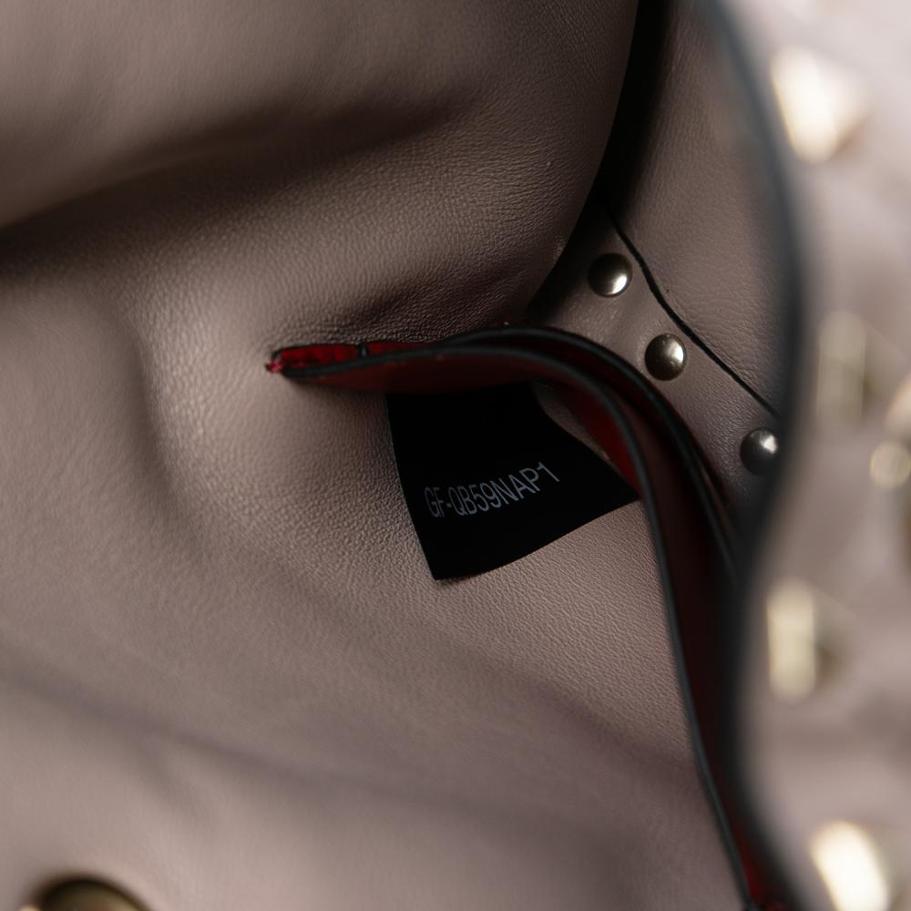 Valentino AB Valentino Brown Taupe Calf Leather Small Rockstud Spike Bucket Bag Italy