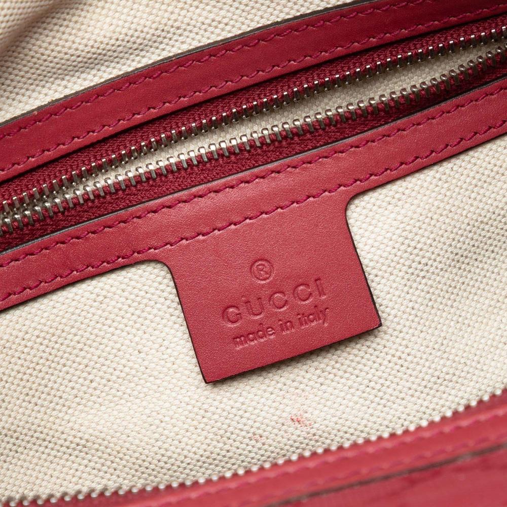 Gucci B Gucci Red Coated Canvas Fabric GG Imprime Boston Italy