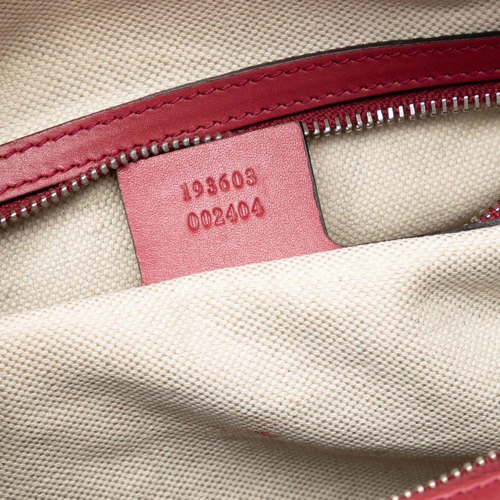 Gucci B Gucci Red Coated Canvas Fabric GG Imprime Boston Italy