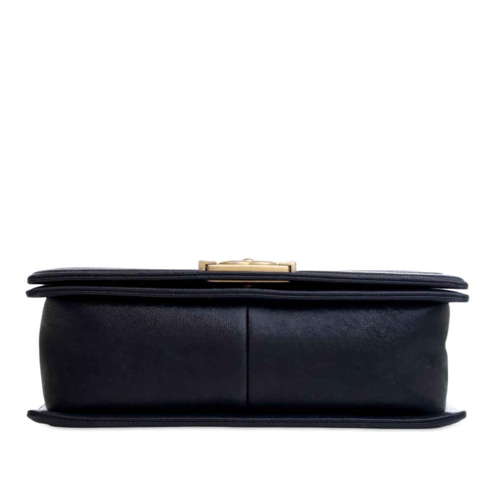 Chanel AB Chanel Blue Navy Caviar Leather Leather Old Medium Quilted Caviar Boy Flap Italy