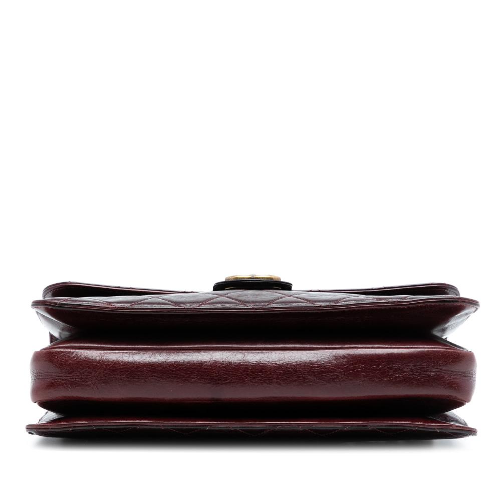 Chanel B Chanel Red Bordeaux Calf Leather Large Quilted skin Perfect Edge Flap Italy