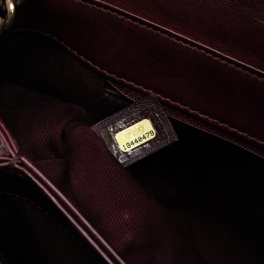 Chanel B Chanel Red Bordeaux Calf Leather Large Quilted skin Perfect Edge Flap Italy