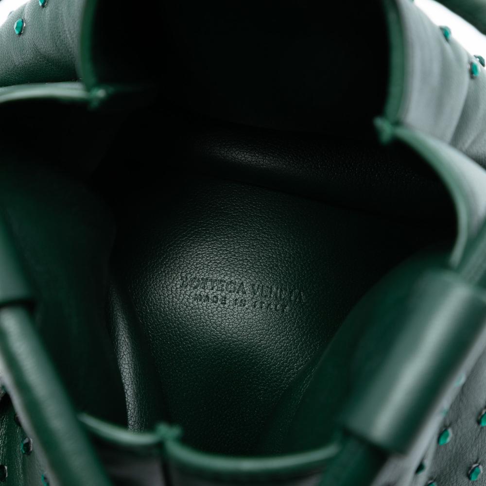 Bottega Veneta Green Mini Lambskin Crystal Embellished Triangle Handbag Italy