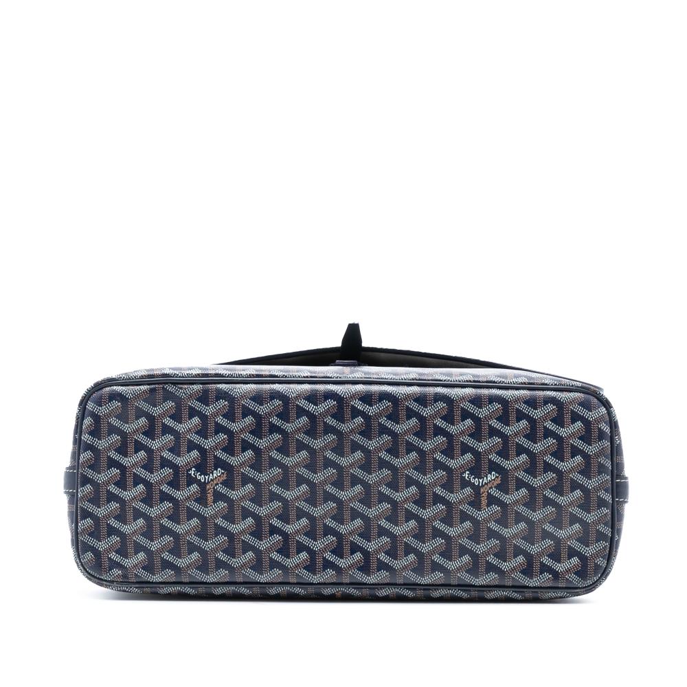 Goyard AB Goyard Blue Navy Coated Canvas Fabric Goyardine Capetien MM Messenger Bag France