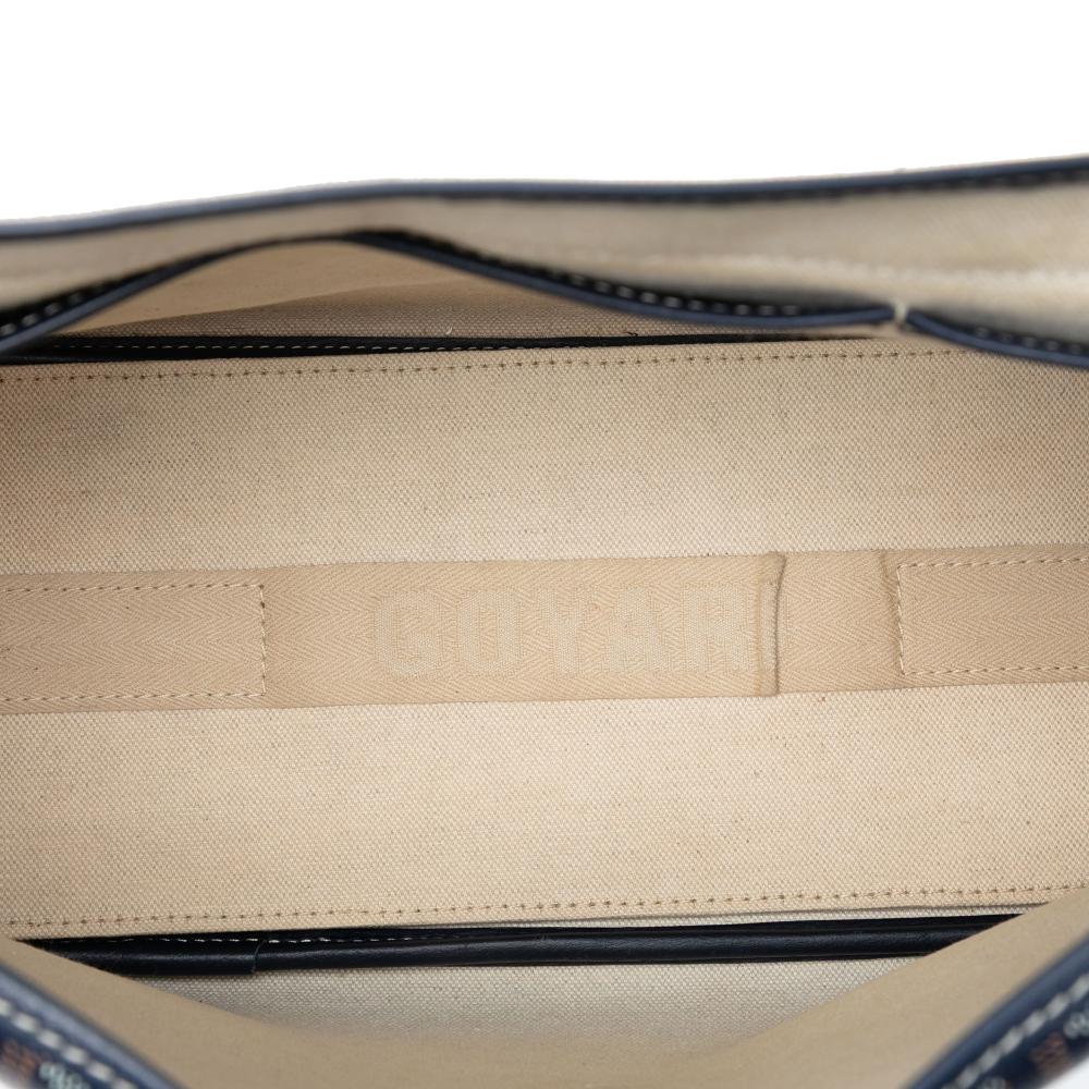 Goyard AB Goyard Blue Navy Coated Canvas Fabric Goyardine Capetien MM Messenger Bag France