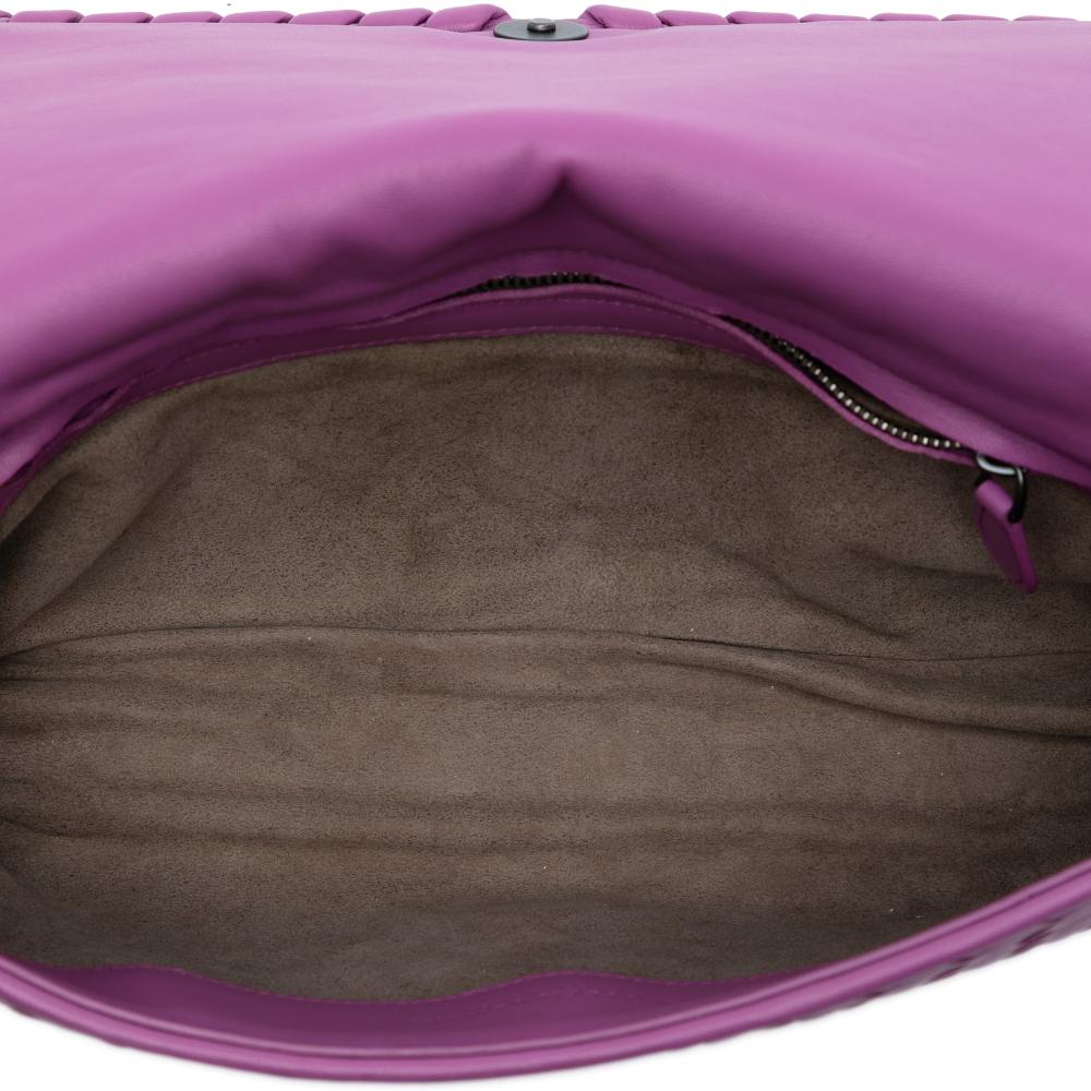 Bottega Veneta B Bottega Veneta Purple Nappa Leather Leather Nappa Intrecciato Dahlia Clutch Crossbody Italy