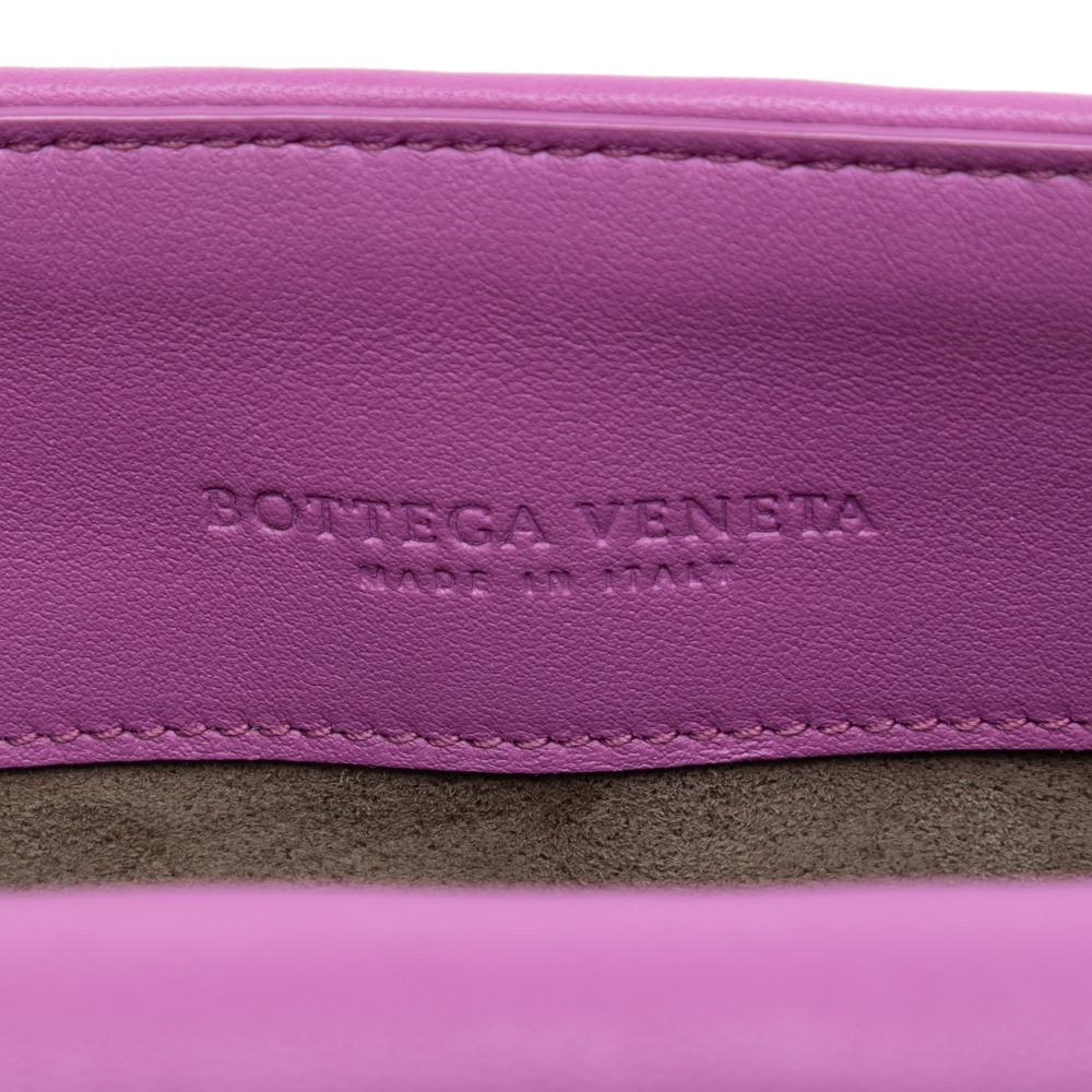 Bottega Veneta B Bottega Veneta Purple Nappa Leather Leather Nappa Intrecciato Dahlia Clutch Crossbody Italy