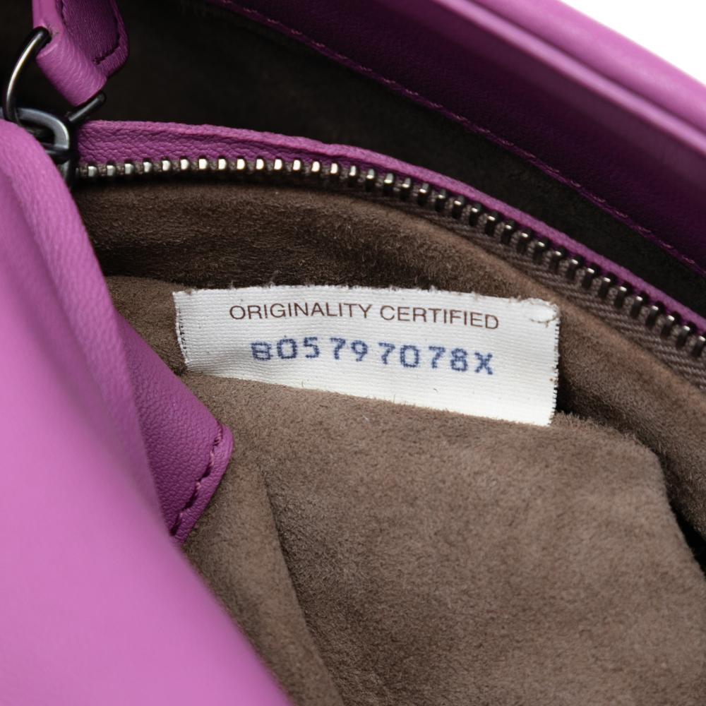 Bottega Veneta B Bottega Veneta Purple Nappa Leather Leather Nappa Intrecciato Dahlia Clutch Crossbody Italy